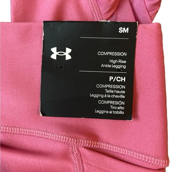 Under Armour Heat Gear Ankle Twist Pink Compression Leggings - Picture 13 of 14